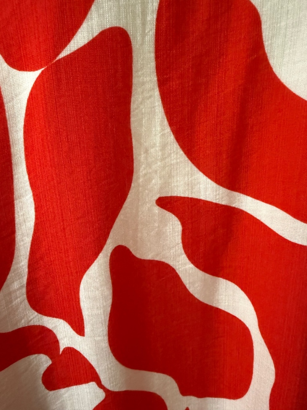 Umgee Red Abstract Print Oversized Button Front Blouse L NWOT - Picture 14 of 16